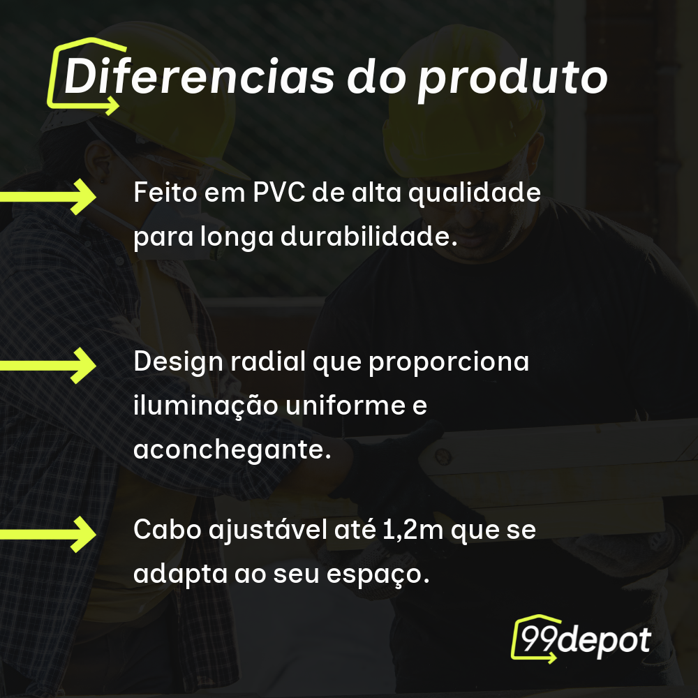 Pendente de PVC para 1 Lâmpada Vermelho - Solarys