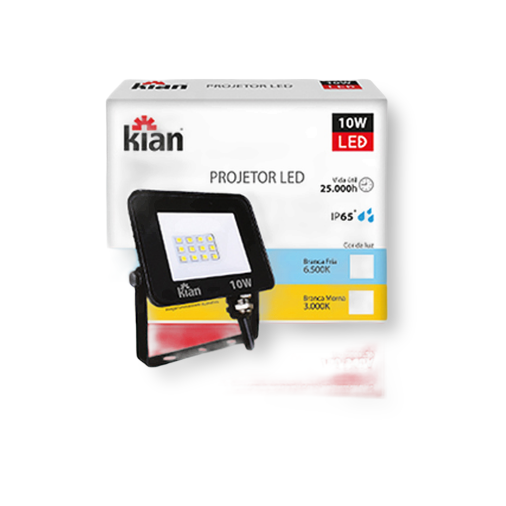 Refletor com LED 10W 6500K IP65 - Kian