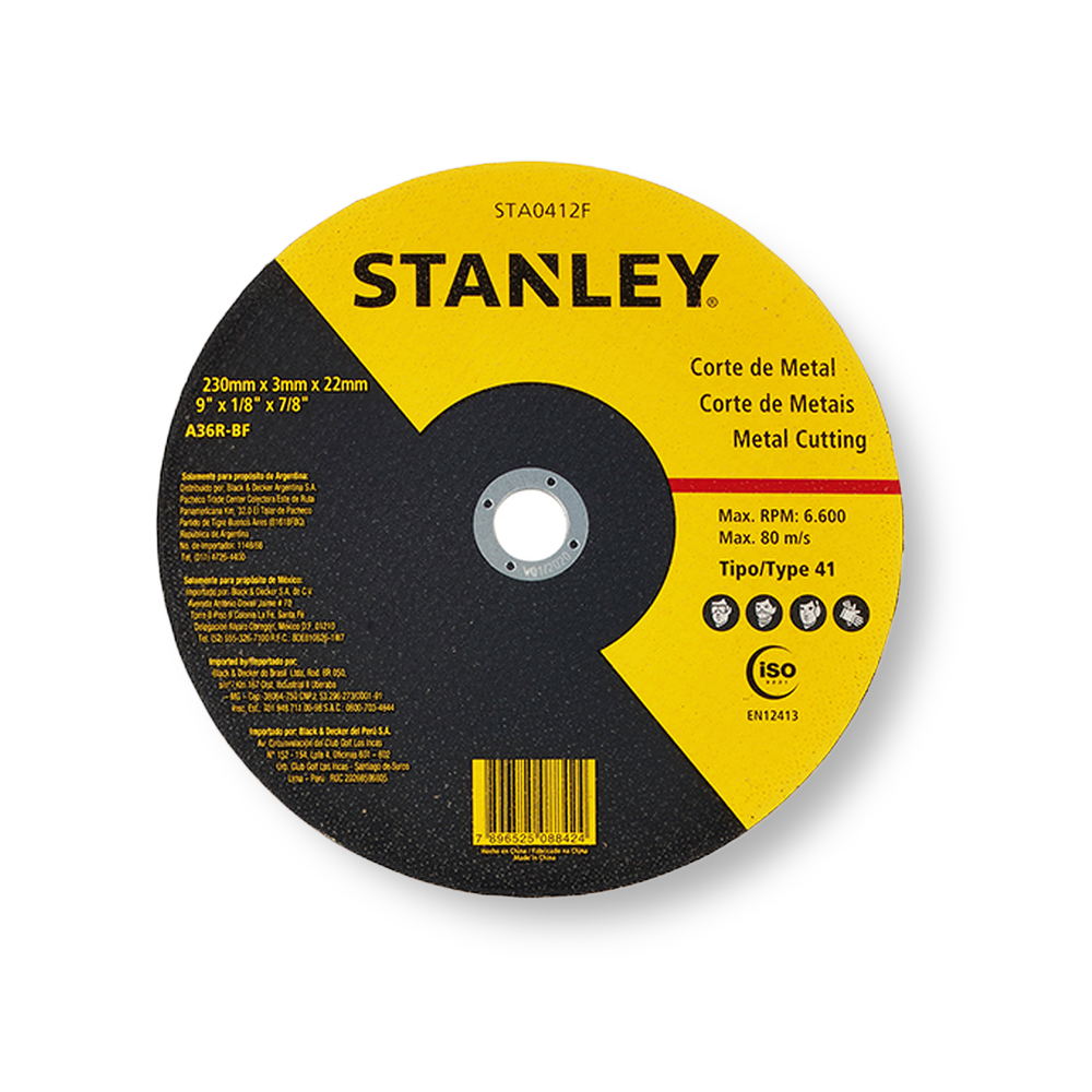 Disco de Corte 9" x 7/8" x 3.0 mm - Stanley