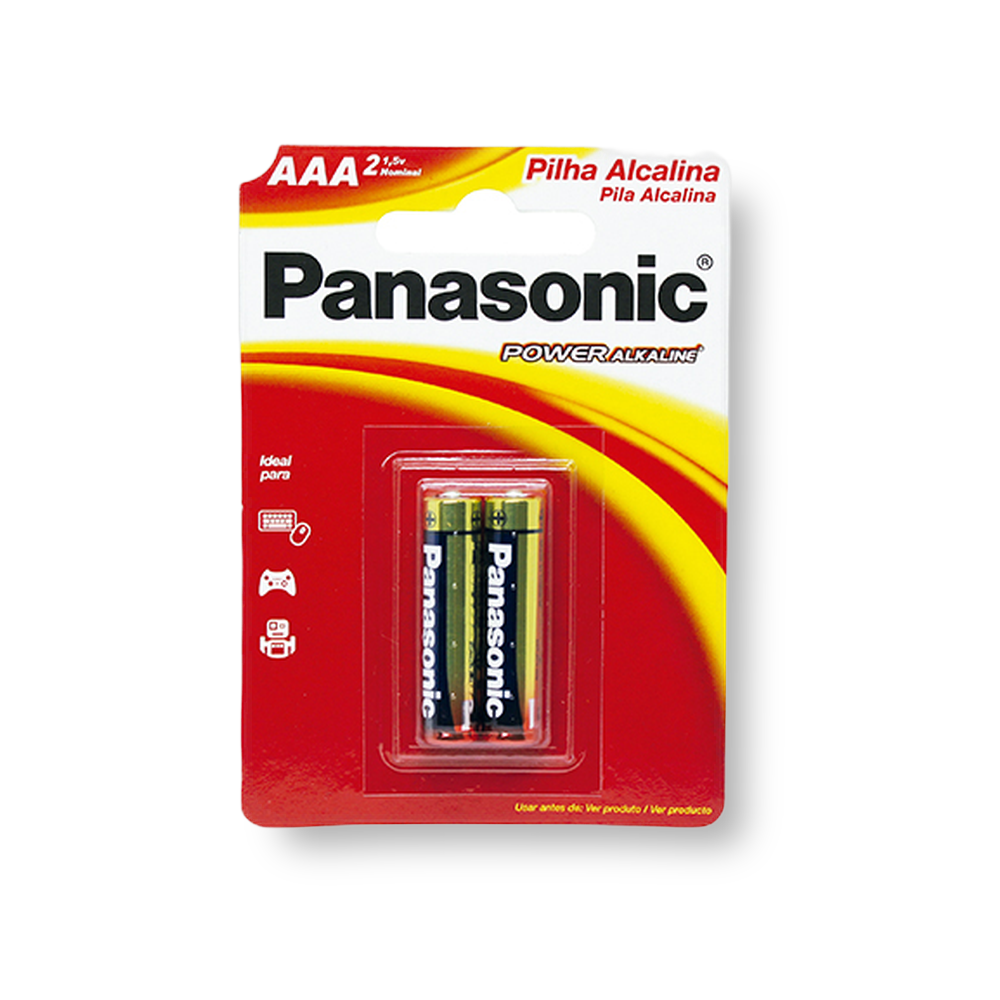 Pilha Alcalina AAA Palito C/2 - Panasonic