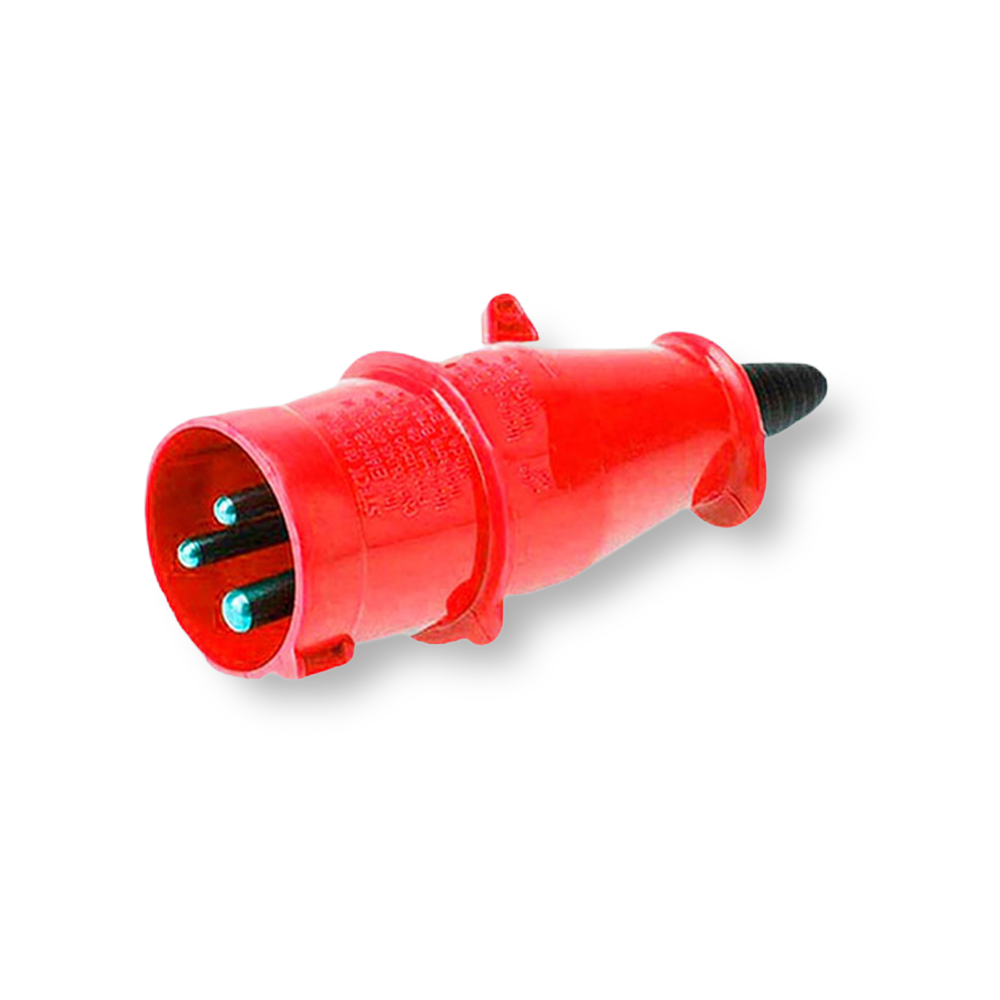 Plug Steck 2P+T 16A 380/440V 9H Vermelho