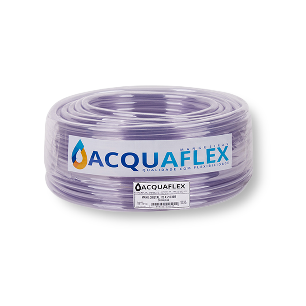 Mangueira Cristal Acquaflex 1/2" x 1,5mm 50mt