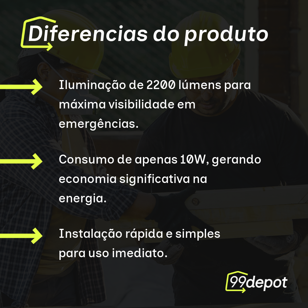 Luminária de Emergência LED 2200LM 10W - Blumenau