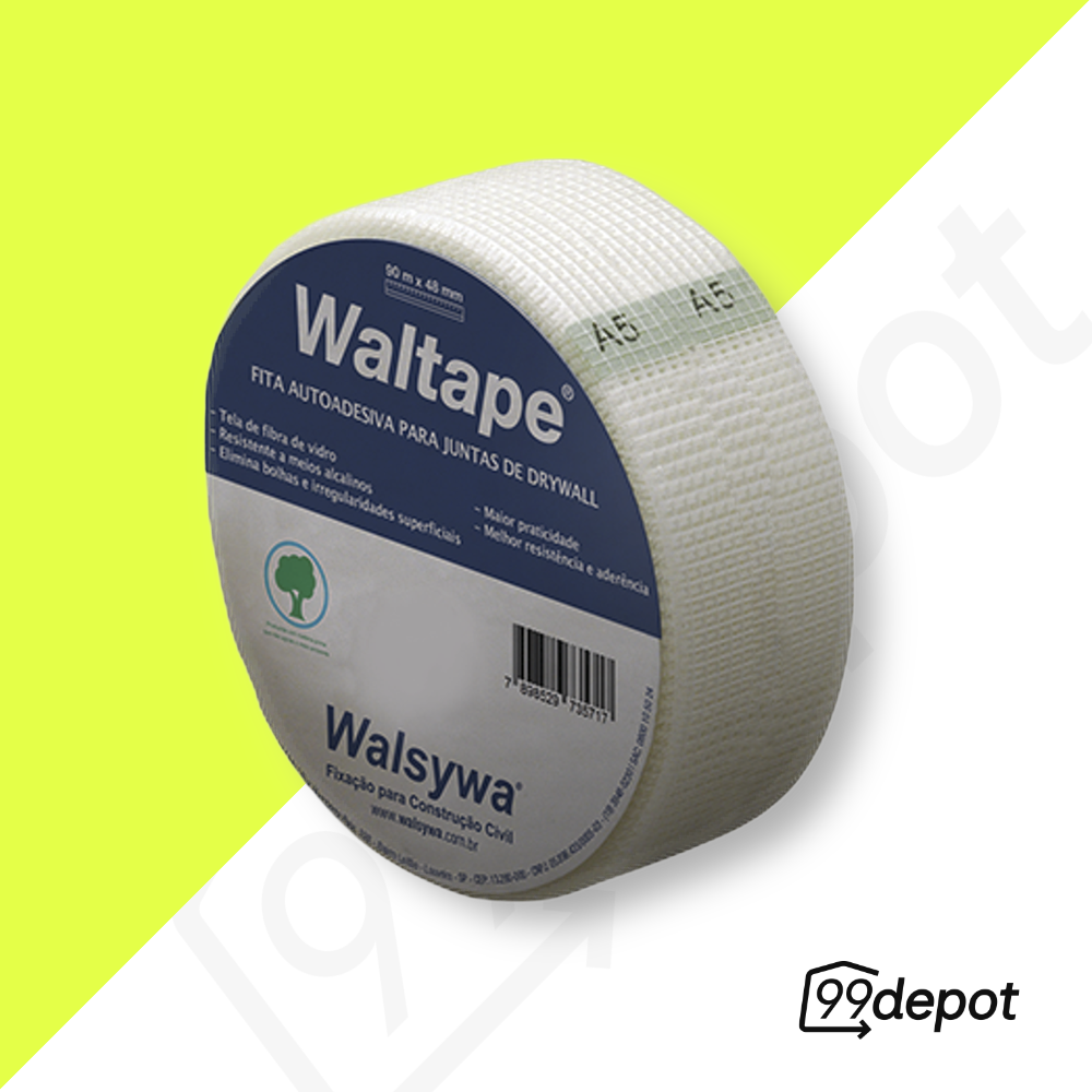 Fita Telada para Juntas de Drywall 48mm x 90 Metros - Waltape