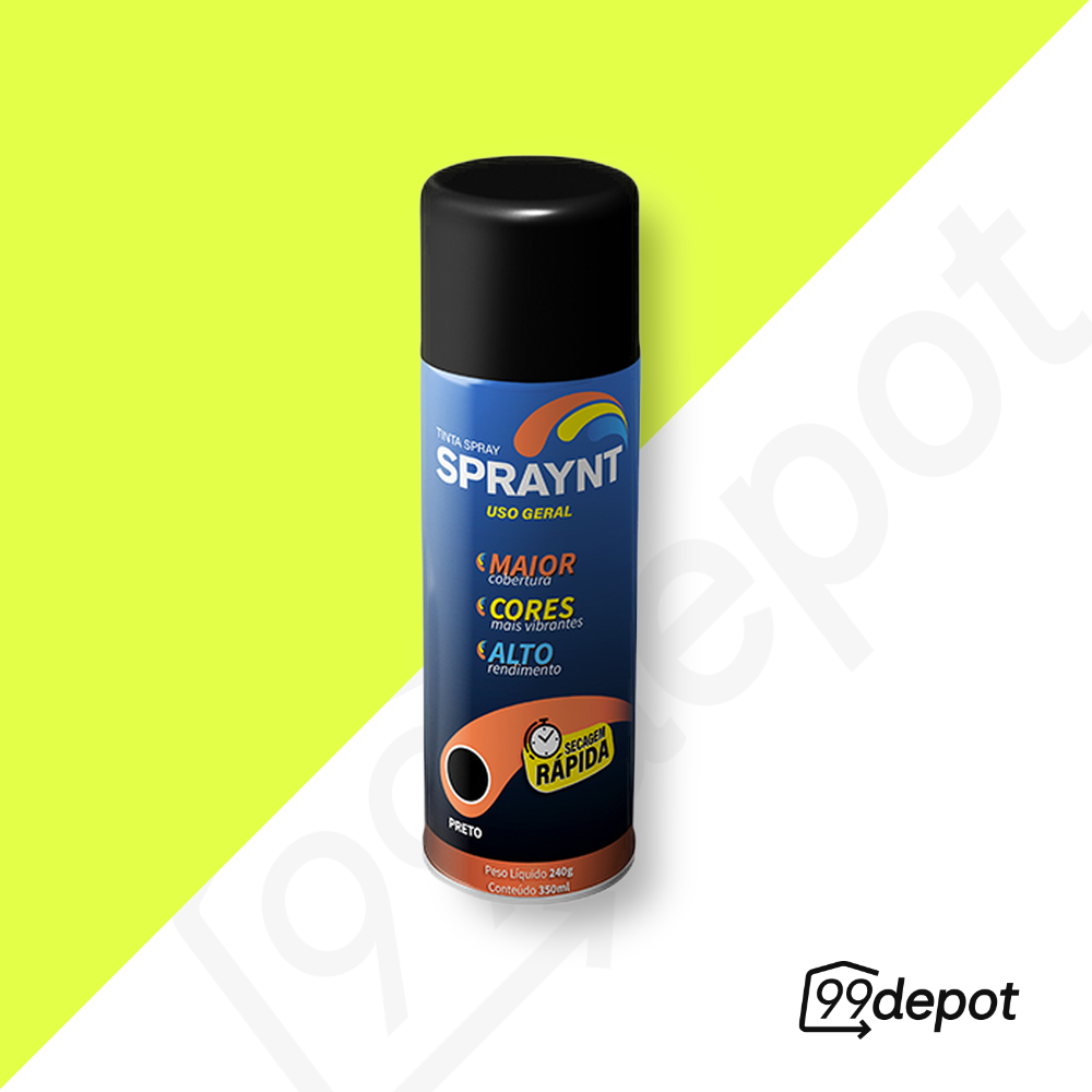 Spray Pintura Geral Preto Brilhante 350ml