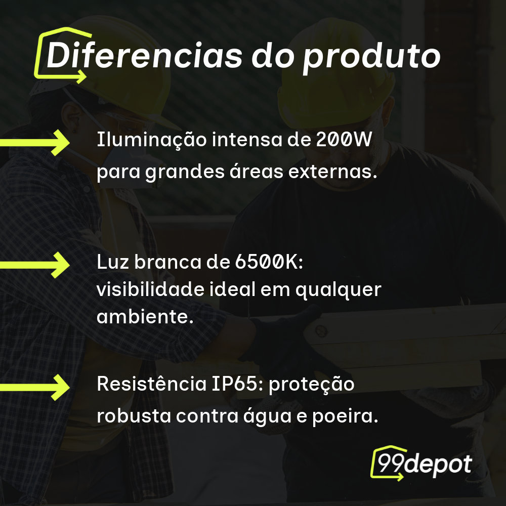 Refletor com LED 200W 6500K IP65 - Kian