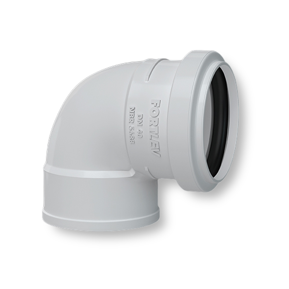 Cotovelo para Esgoto 40mm 90° com Anel - Fortlev