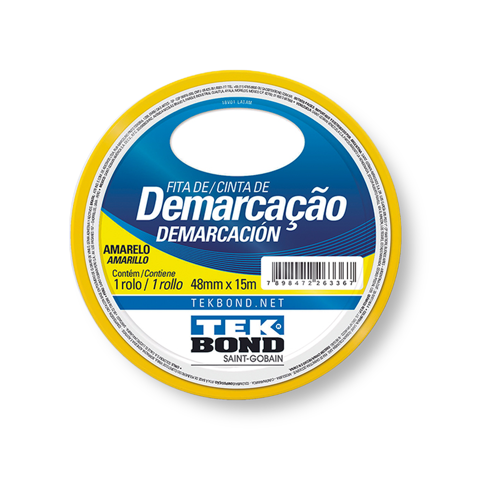 Fita Adesiva de Demarcação 48mm x 15m - Tekbond