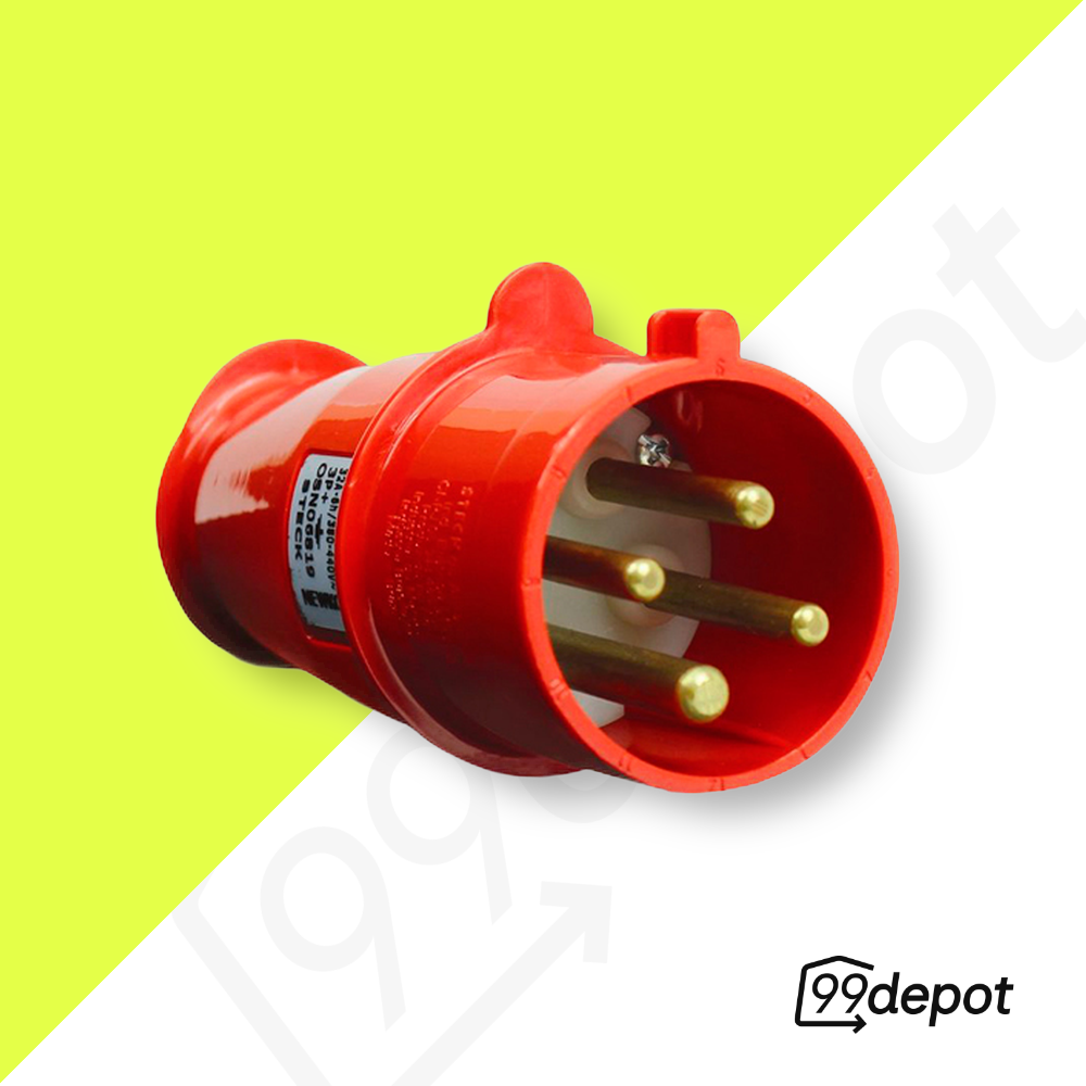 Plug Steck 2P+T 32A 380/440V 9H Vermelho