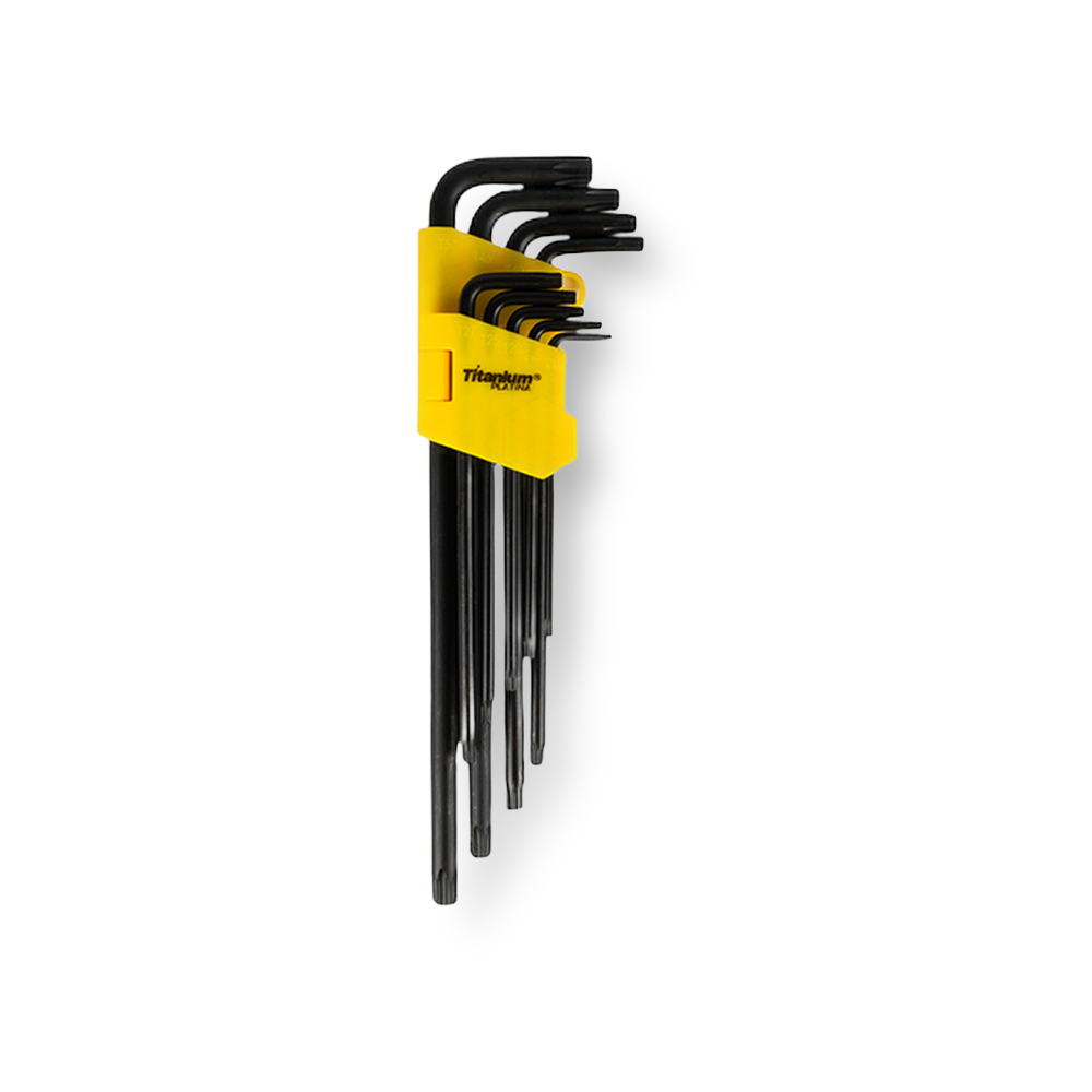 Jogo de Chaves Torx Titanium T10-T50 9 Peças