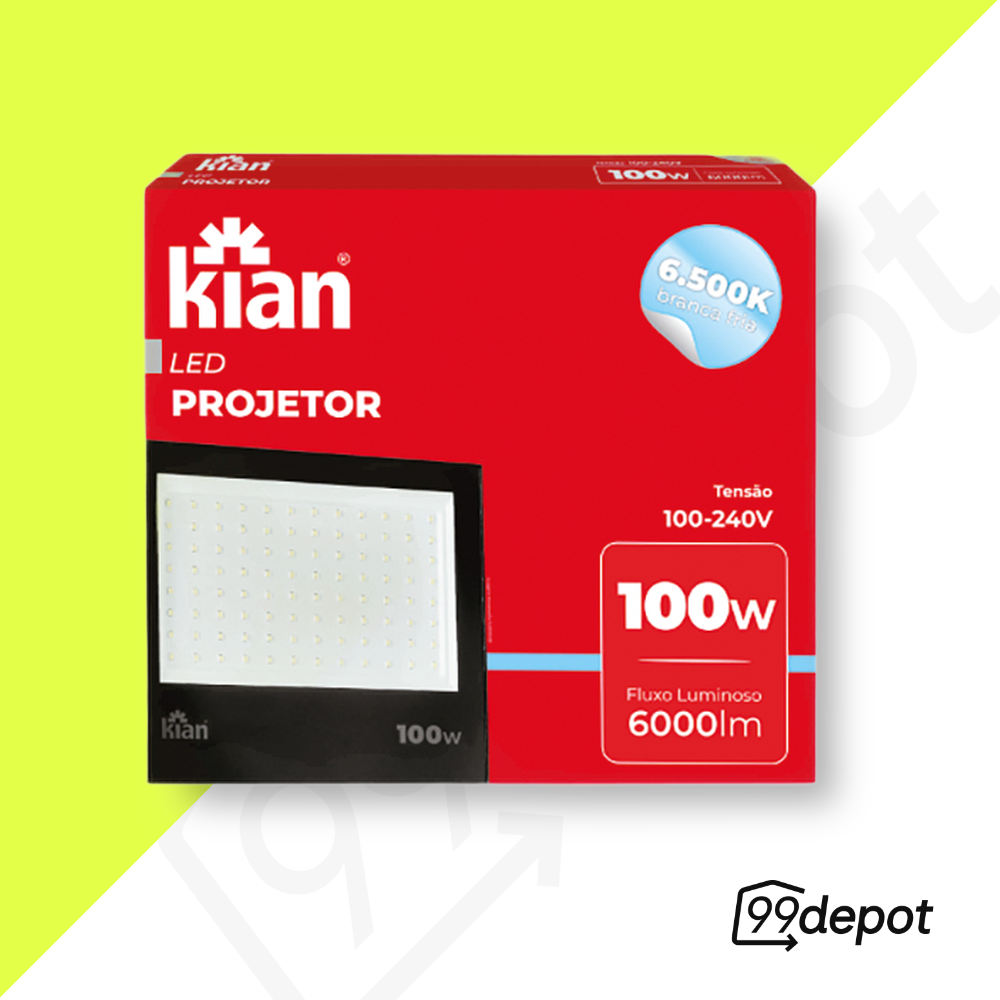 Refletor com LED 100W 6500K IP65 - Kian