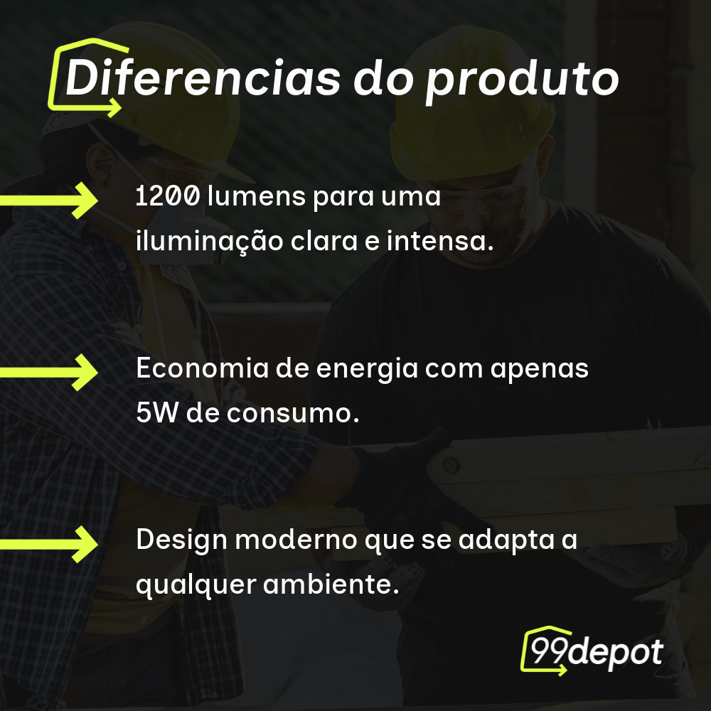 Luminária de Emergência LED 1200LM 5W - Blumenau