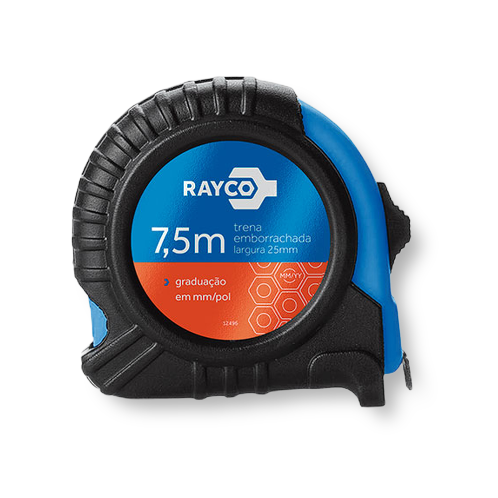 Trena Emborrachada 7,5m x 25mm Azul - Rayco