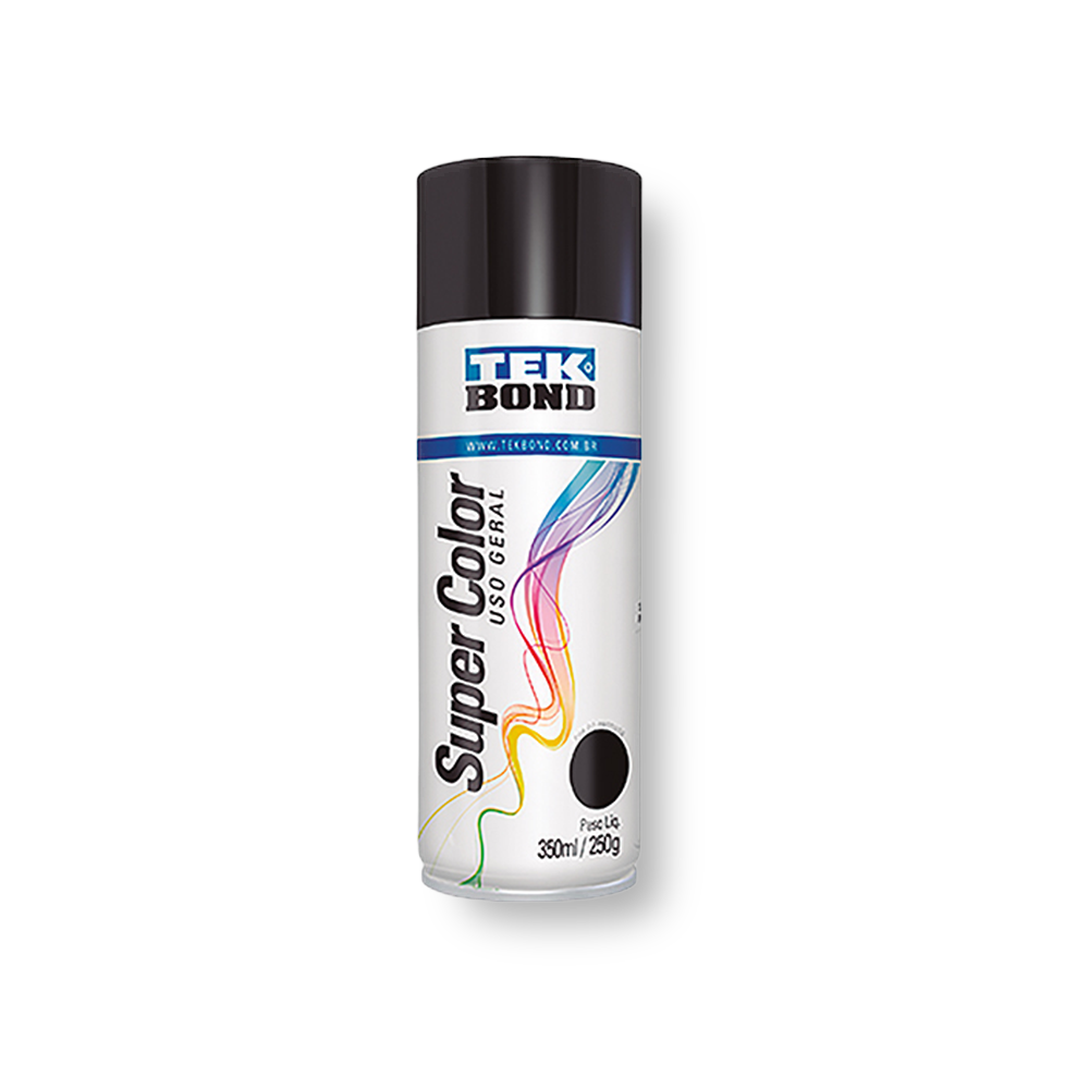 Spray Pintura Preto Brilhante 350ml - Tekbond