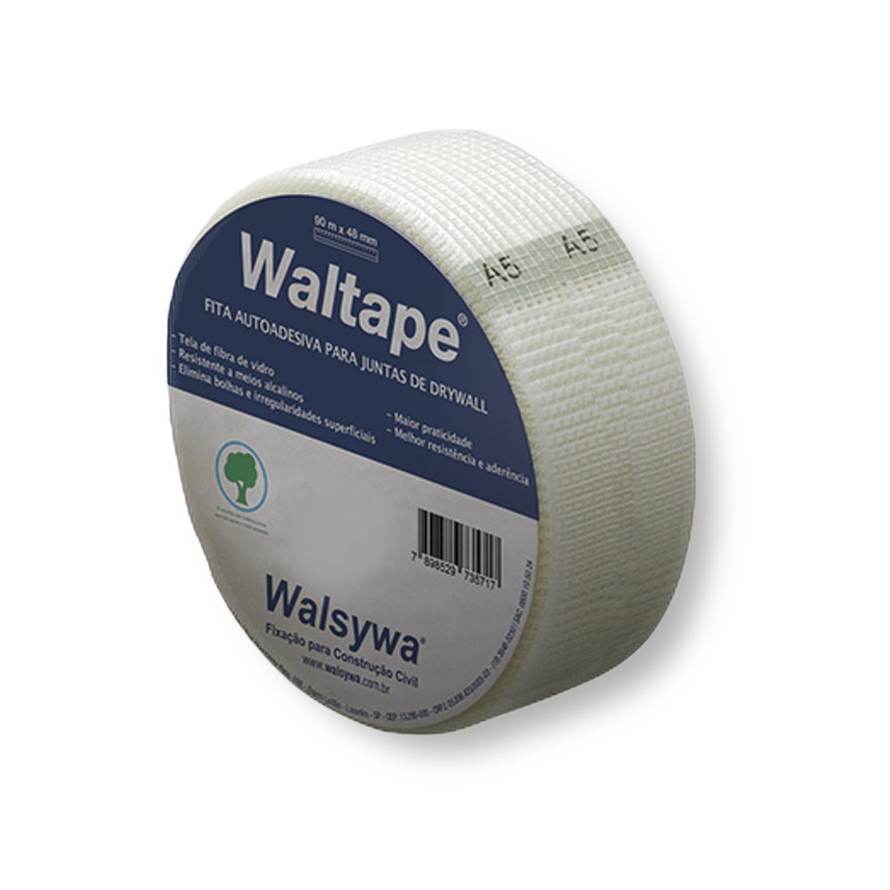 Fita Telada para Juntas de Drywall 48mm x 90 Metros - Waltape