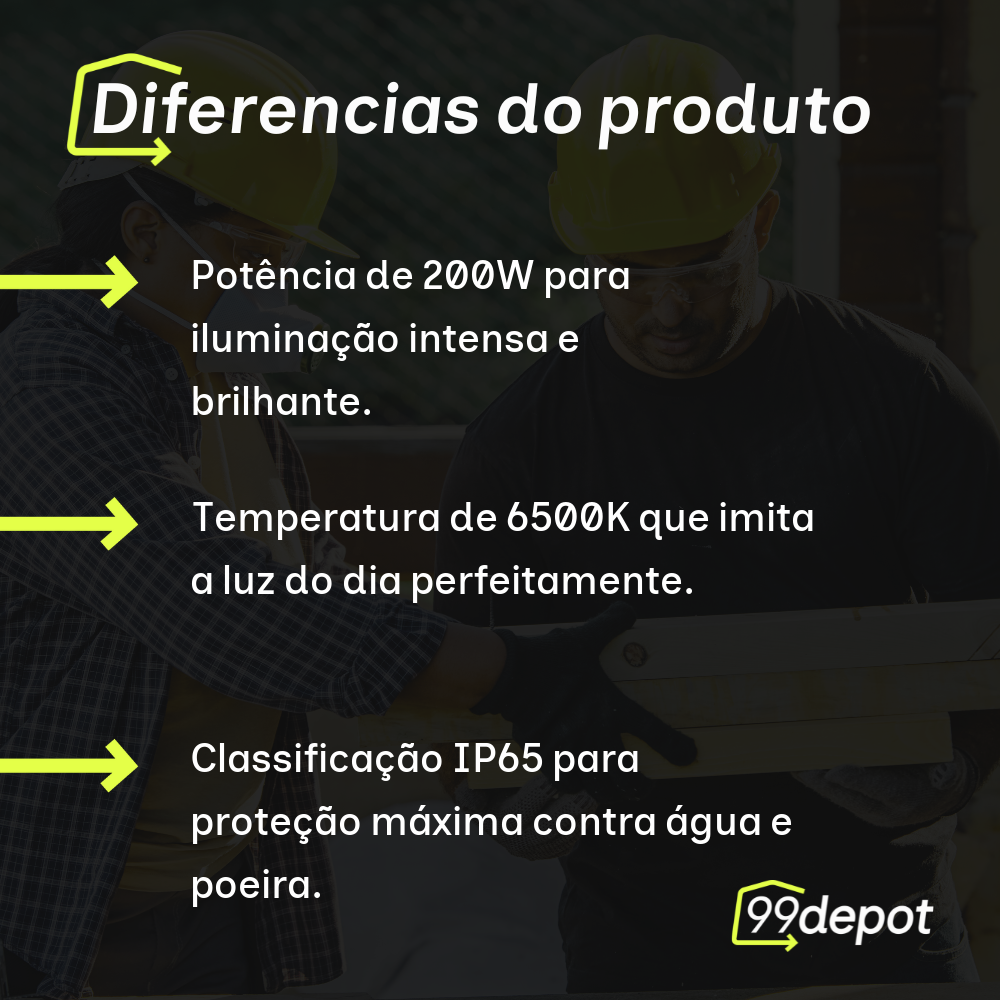 Refletor com LED 200W IP65 6500K