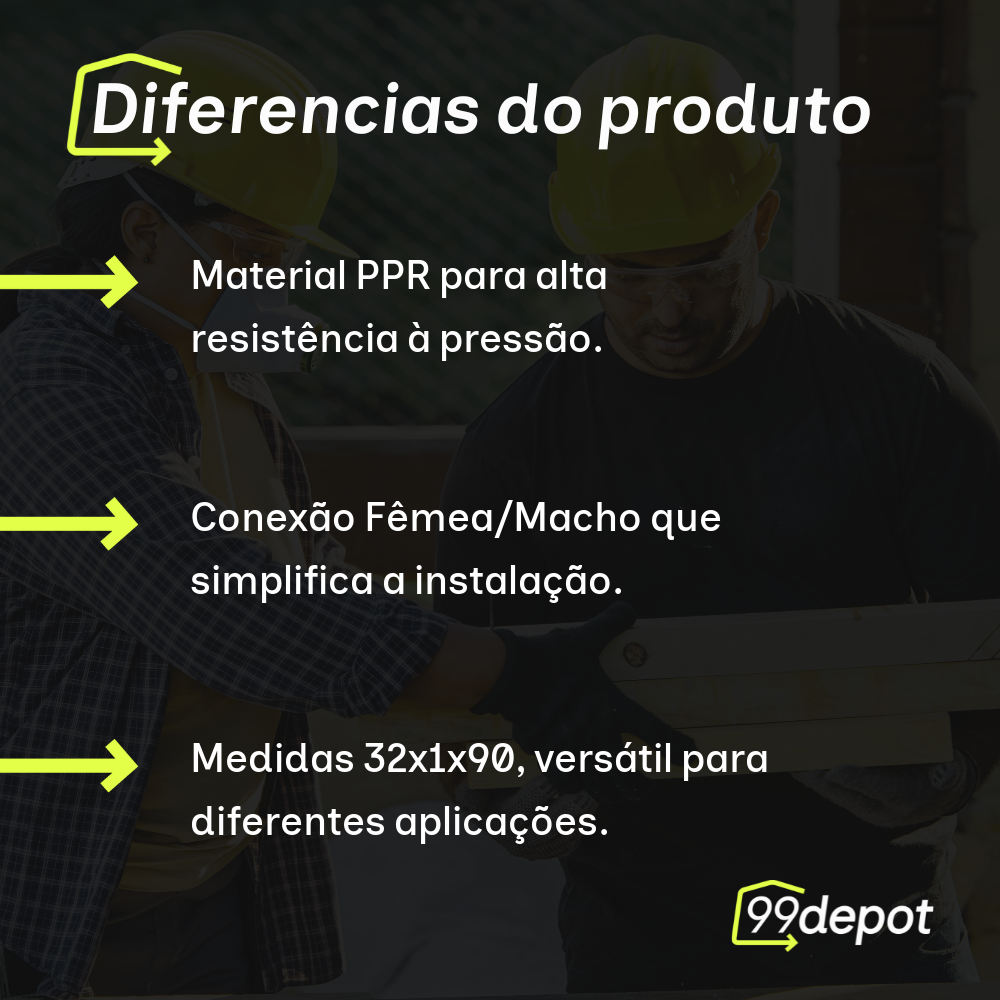 Cotovelo PPR com Inserto Metálico 32x1x90 - Amanco