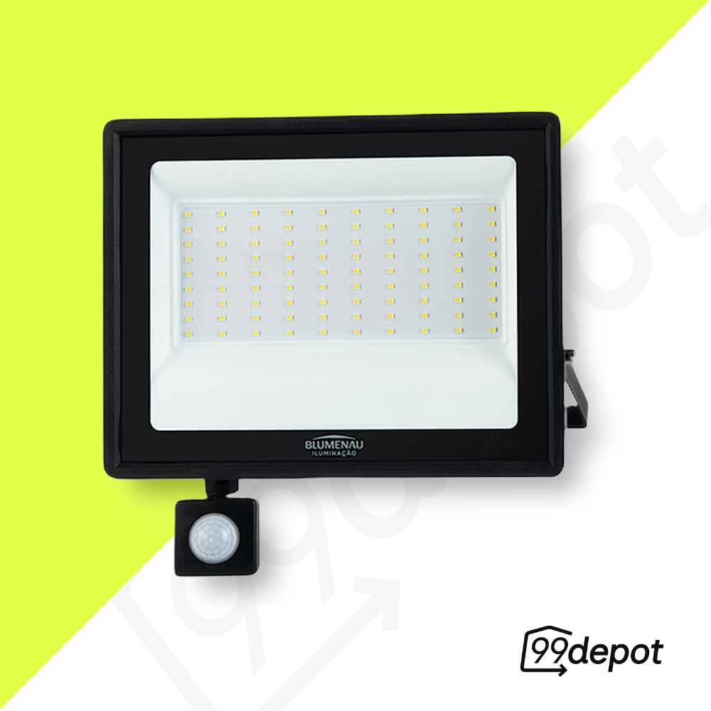 Refletor LED 100W com Sensor 6500K