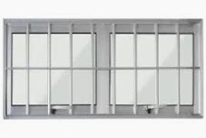 Janela Maxim ar L25 2 folhas 120 x 100 Alumínio branco com grade