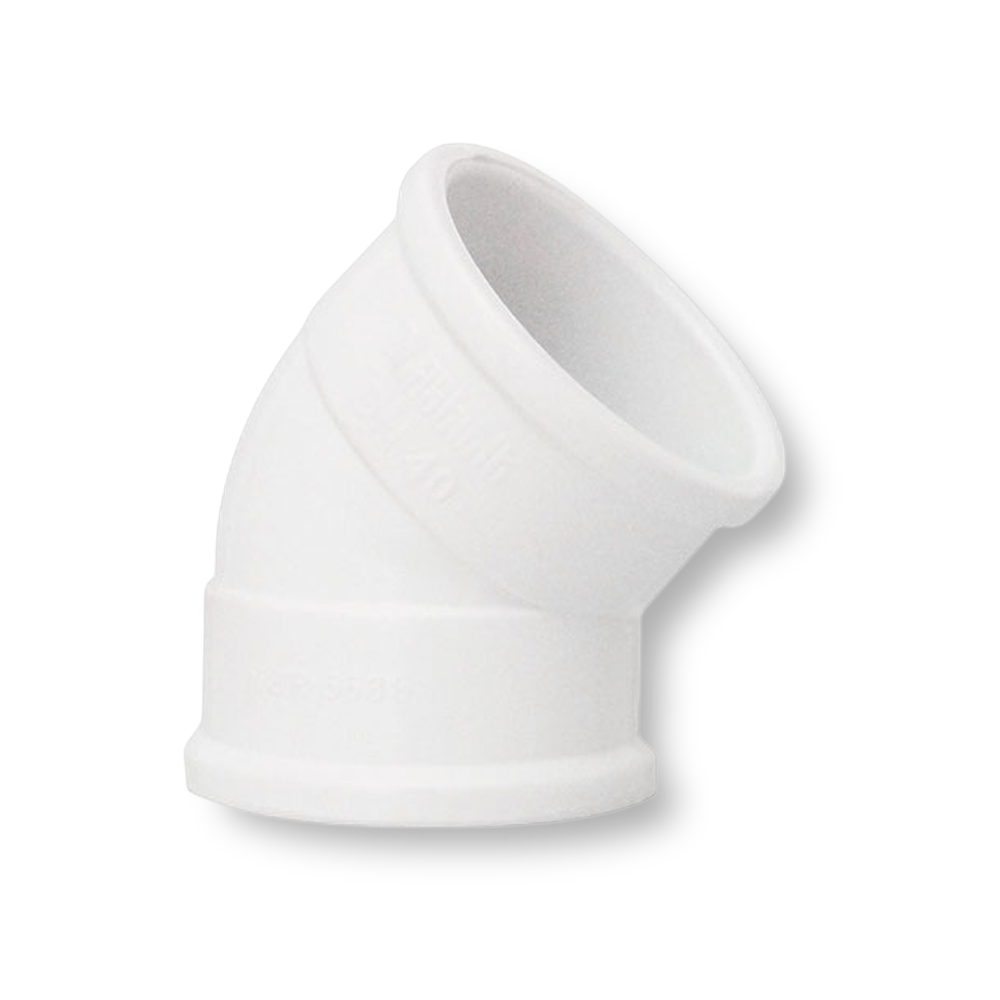 Cotovelo para Esgoto 40mm x 45 Graus - Plastilit | 99depot