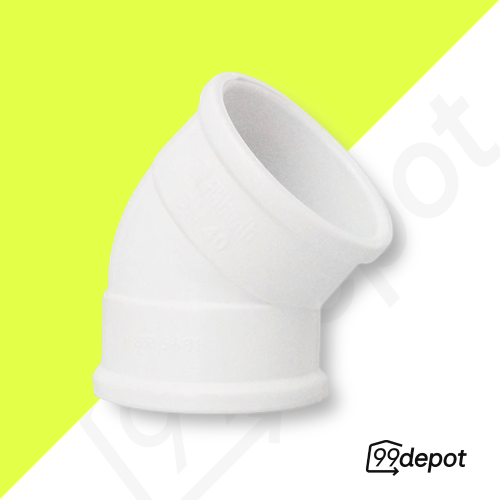 Cotovelo para Esgoto 40mm x 45 Graus - Plastilit | 99depot