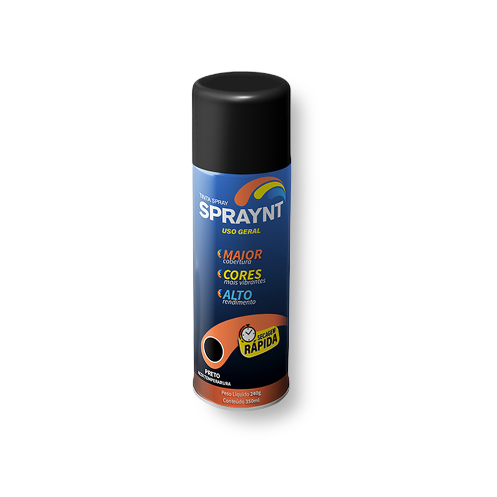 Spray Alta Temperatura Preto Fosco 350ml