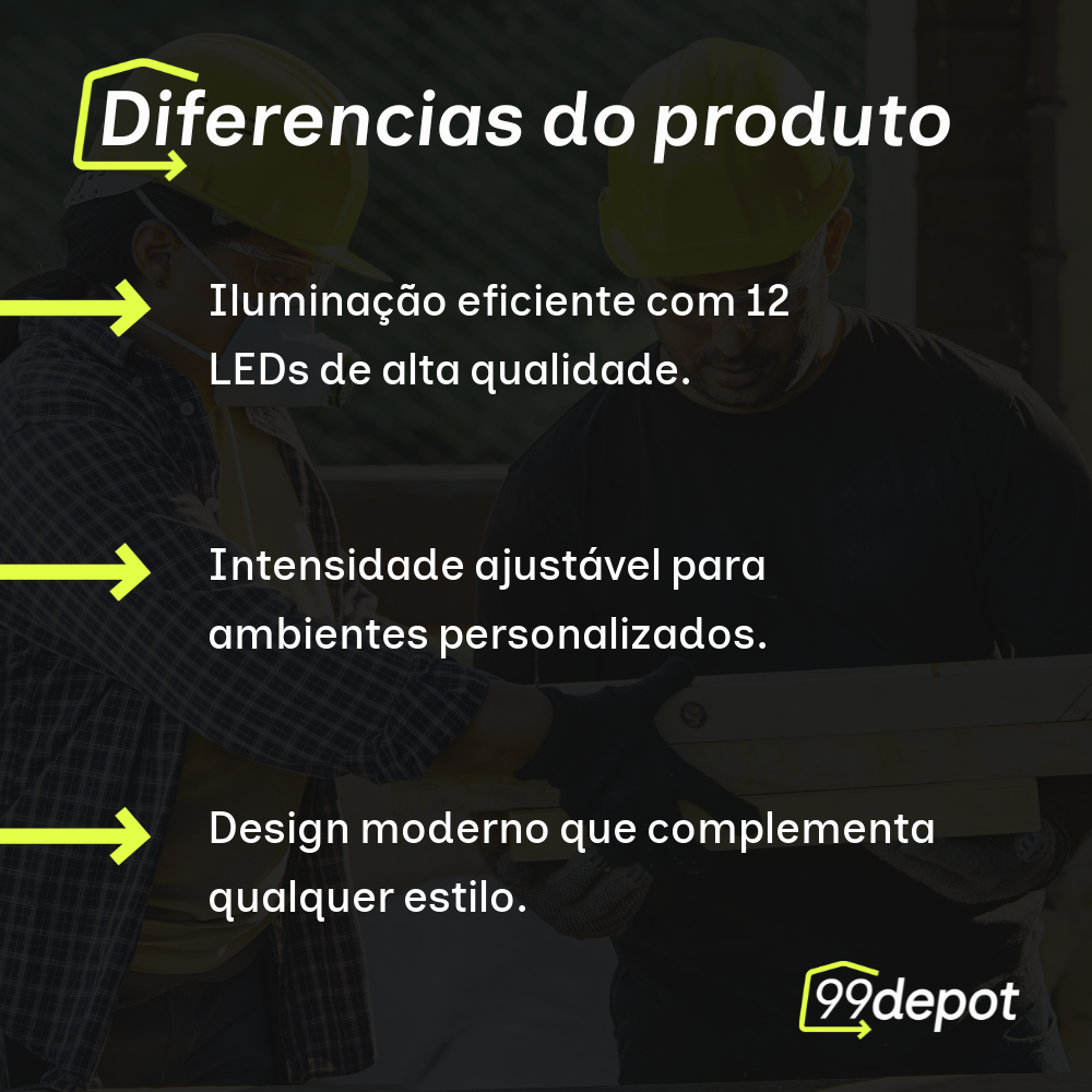 Pendente para Mecânico 5m com 12 LEDs