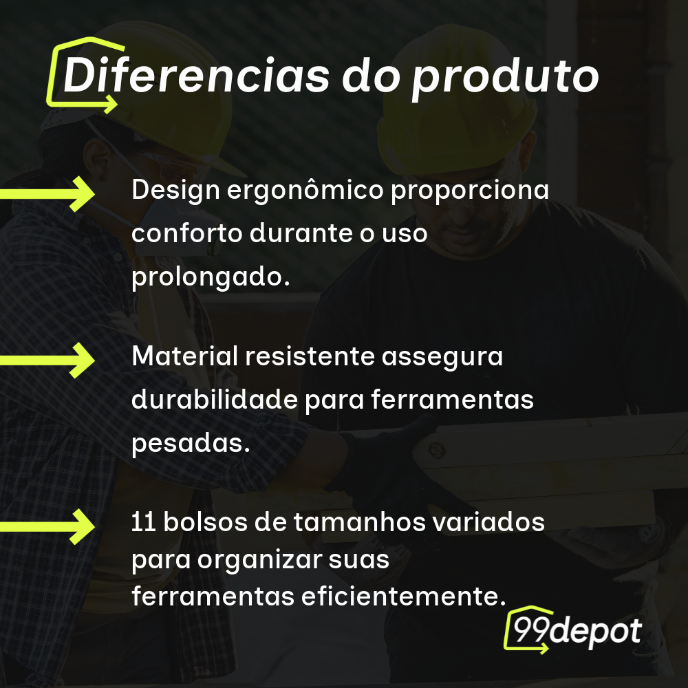 Cinto para Ferramentas com 11 Bolsos - EDA