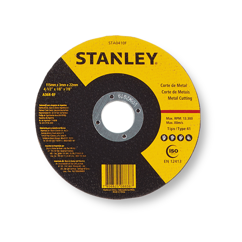 Disco de Corte 4.1/2" x 7/8" x 3.0" - Stanley