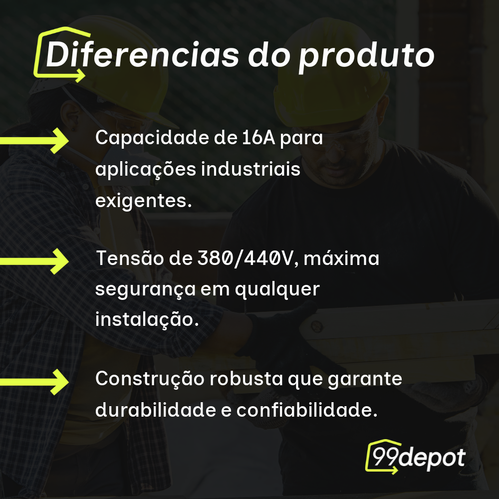 Plug Steck 2P+T 16A 380/440V 9H Vermelho