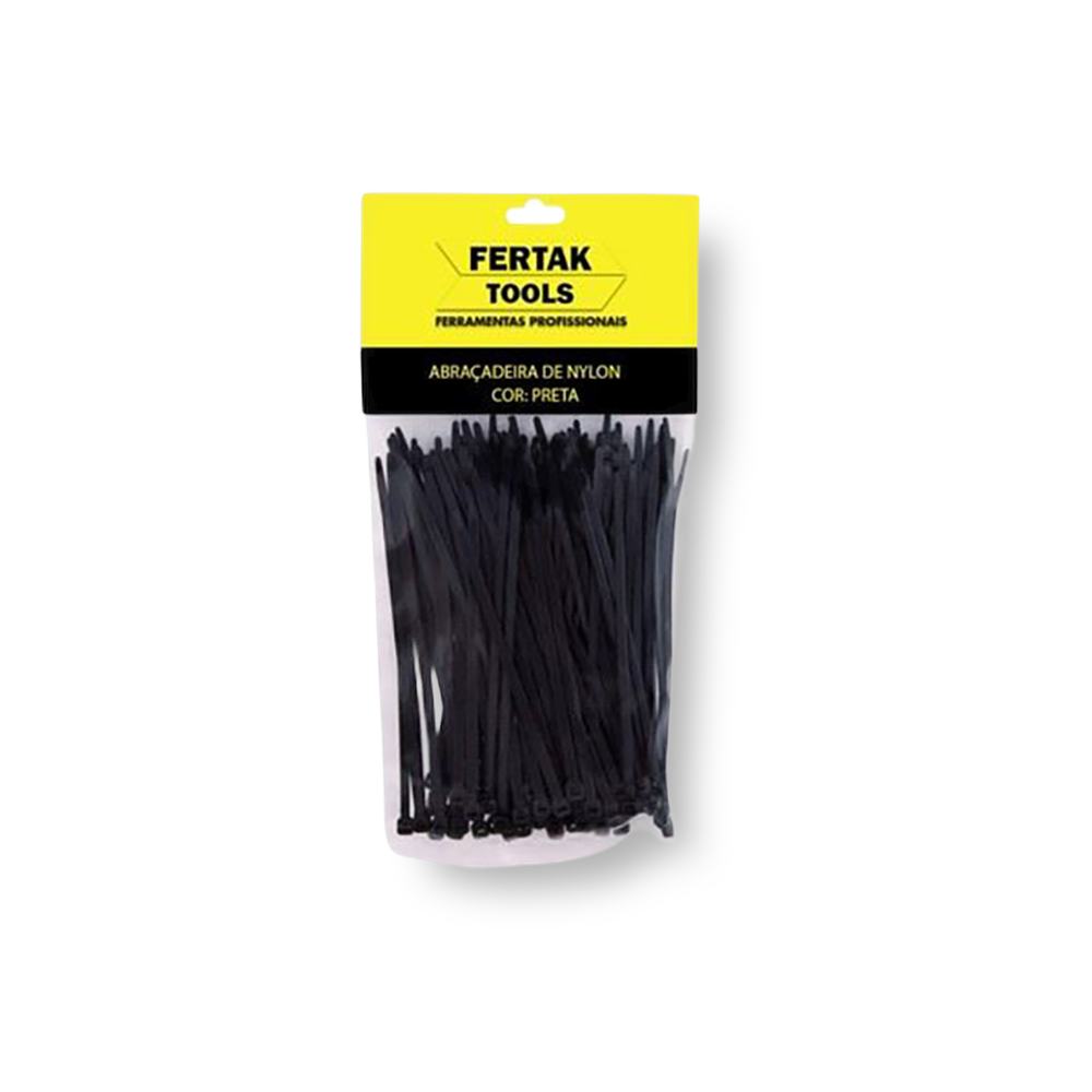 Abraçadeira de Nylon 2,5x80mm com 100 Peças - Fertak