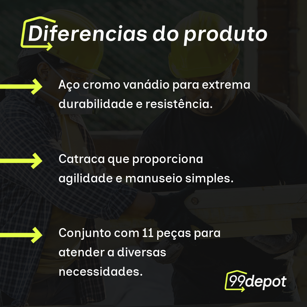 Jogo de Soquete com Catraca 3/8" 11 Peças - Rayco
