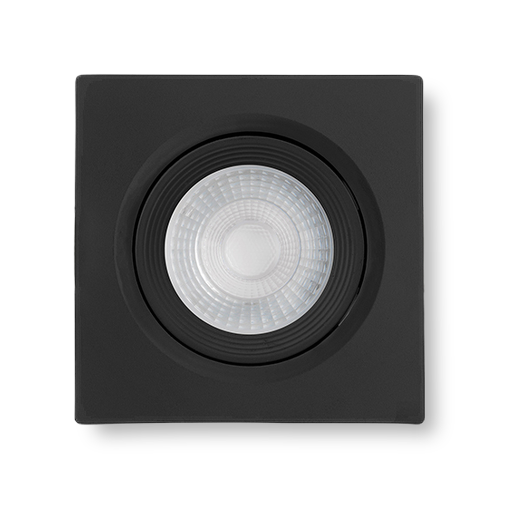 Spot Embutido 5W LED 6500K Quadrado Preto