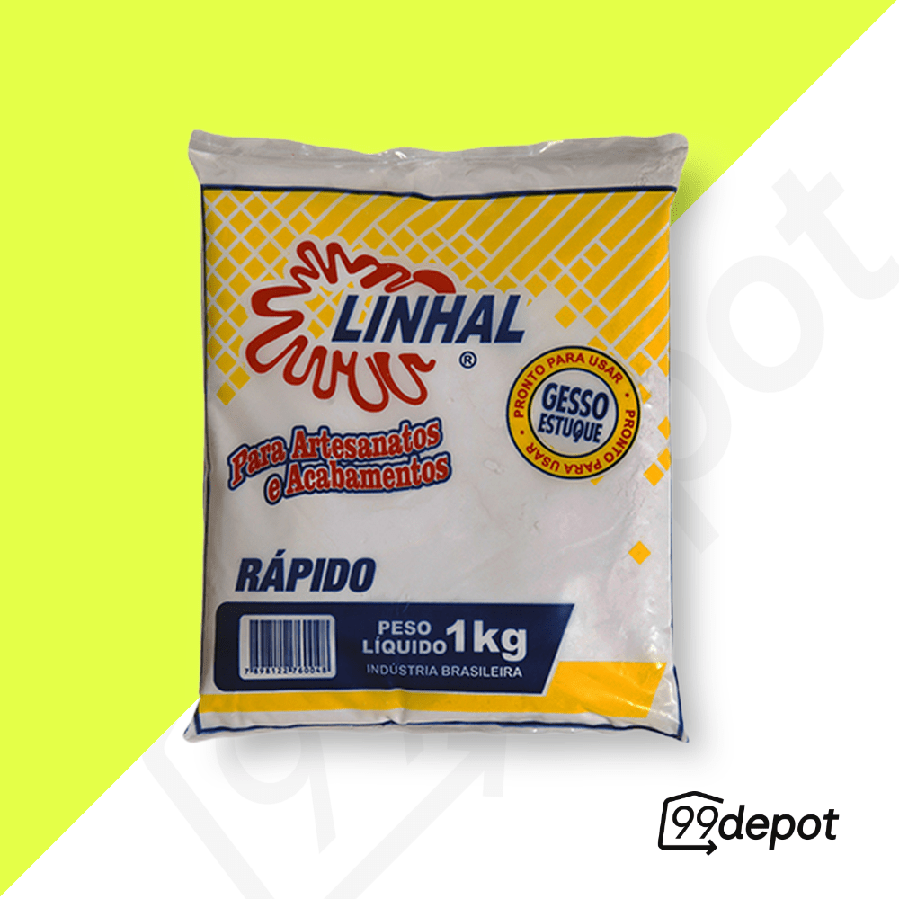 Gesso Branco Rápido 1kg - Linhal | 99depot