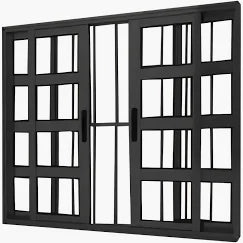 Vitro Travessa L25 4 folhas 200 x 120 Alumínio preto com grade