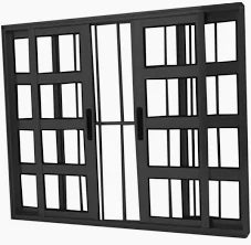 Vitro Travessa L25 4 folhas 120 x 120 Alumínio preto com grade