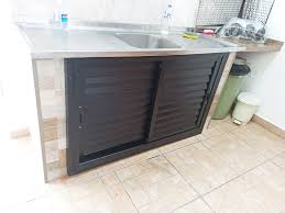 Porta para fechamento de pia L20 150x100, Alumínio preto