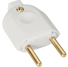 Plugue ( pino macho ) reto com prensa cabo - 10 Amp. 2P Branco - 99depot