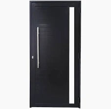Porta Lambril Preta com Puxador + Visor - 210 x 100 - 99depot